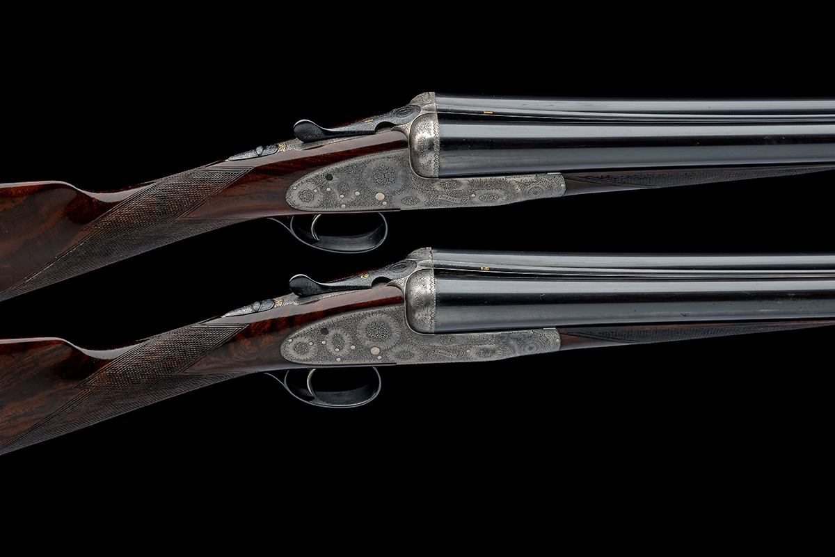 BOSS & CO. A PAIR OF 12-BORE EASY-OPENING ROUNDED-BAR SINGLE-TRIGGER SIDELOCK EJECTORS, serial no.