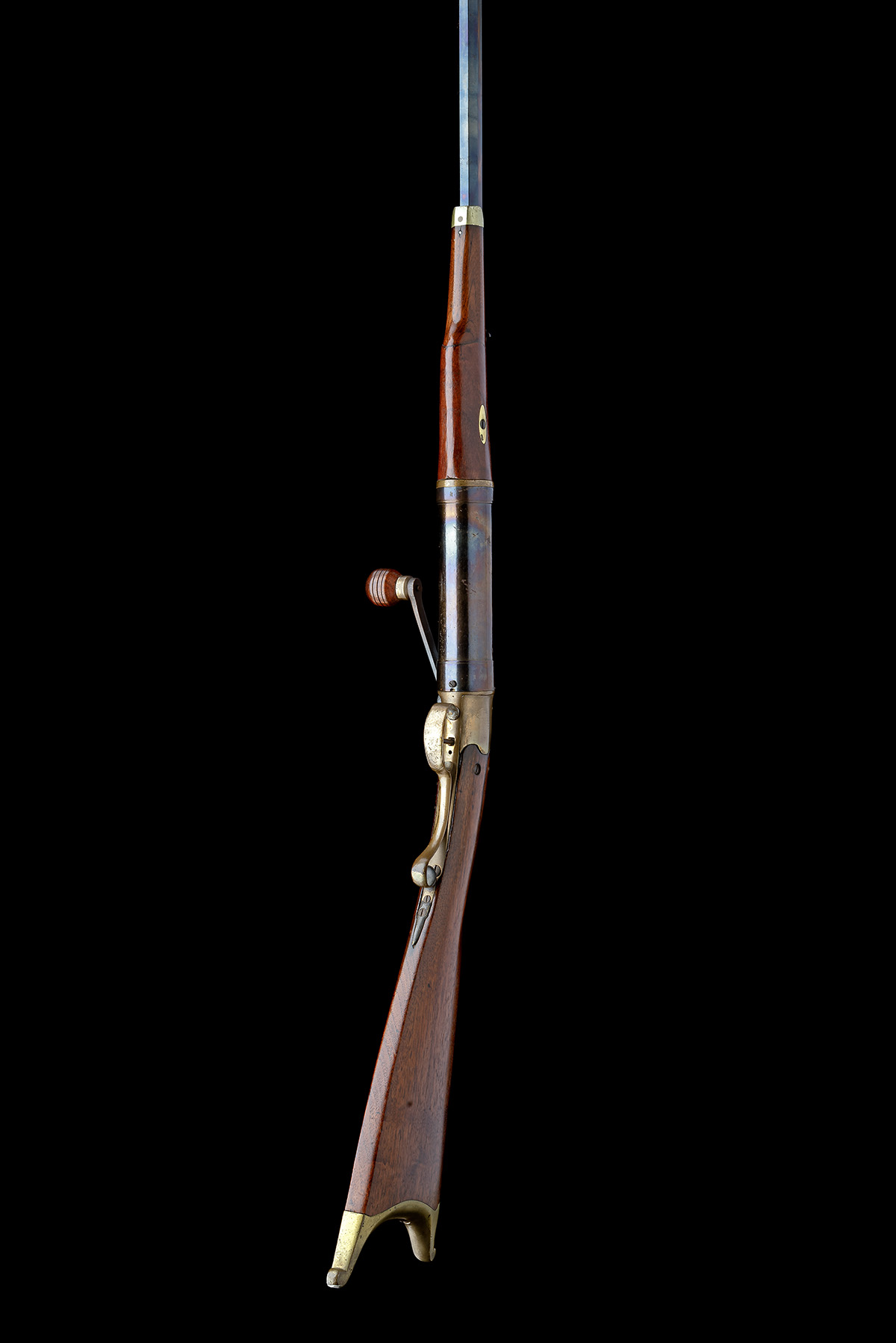 A RARE 8mm CRANK-WOUND AMERICAN 'PRIMARY NEW YORK TYPE' GALLERY AIR-RIFLE, POSSIBLY BY D. & J. - Image 6 of 8