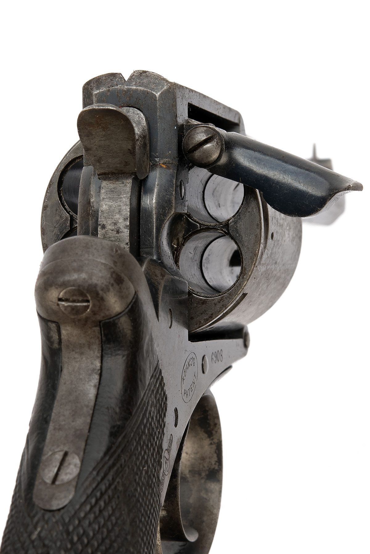 A GOOD .450 ADAMS MODEL 1872 REVOLVER WITH NEW ZEALAND GOVERNMENT MARKINGS, serial no. 6908, with - Image 3 of 7