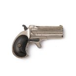 A .41 (RIMFIRE) NICKEL-PLATED REMINGTON ELLIOT PATENT OVER AND UNDER DERRINGER PISTOL, serial no.