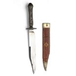 A GOOD VICTORIAN BOWIE or SPORTING KNIFE SIGNED A. DAVY, SHEFFIELD, circa 1860, with 8in. plain