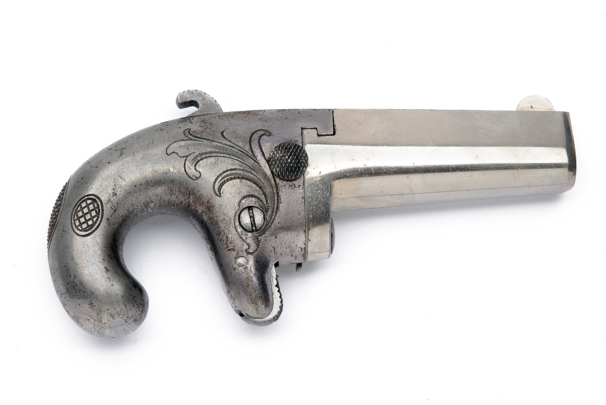 A GOOD .41 (RIMFIRE) COLT No1 DERRINGER VEST PISTOL, serial no. 3685, circa 1871, with ovoid iron