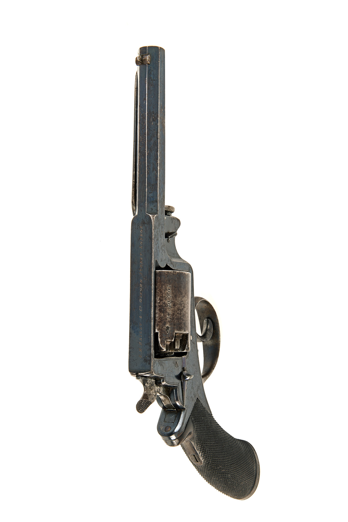 A CASED 54-BORE BEAUMONT ADAMS DOUBLE ACTION PERCUSSION REVOLVER RETAILED BY E. M. REILLY, serial - Bild 4 aus 4