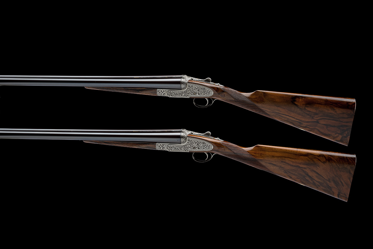 ASPREY A PAIR OF FRENETTE-ENGRAVED 12-BORE SINGLE-TRIGGER SELF-OPENING PINLESS SIDELOCK EJECTORS, - Image 2 of 4