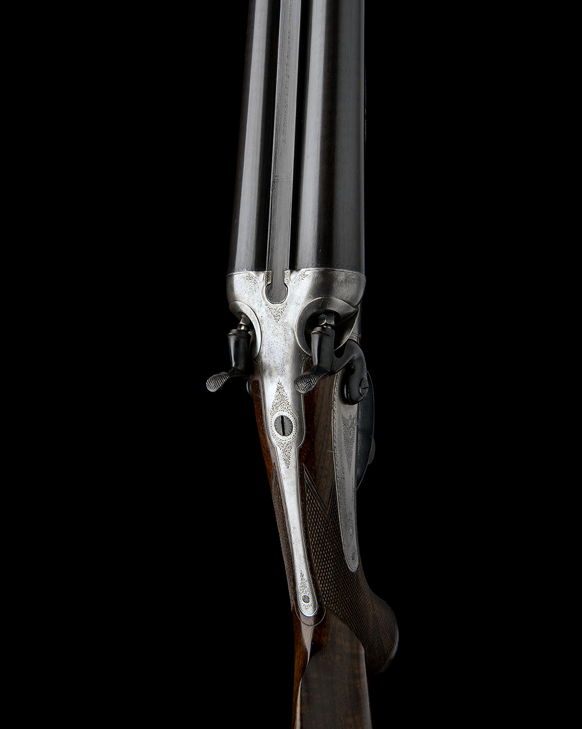 AN 8-BORE DOUBLE-BARRELLED ROTARY-UNDERLEVER HAMMERGUN SIGNED E.M. REILLY & CO., serial no. 33457, - Image 7 of 9