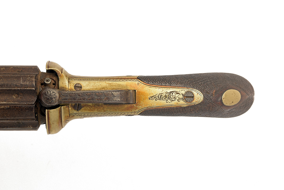 AN 80-BORE PERCUSSION PEPPERBOX REVOLVER SIGNED 'SMITH, LONDON', CIRCA 1845, no visible serial - Image 4 of 5