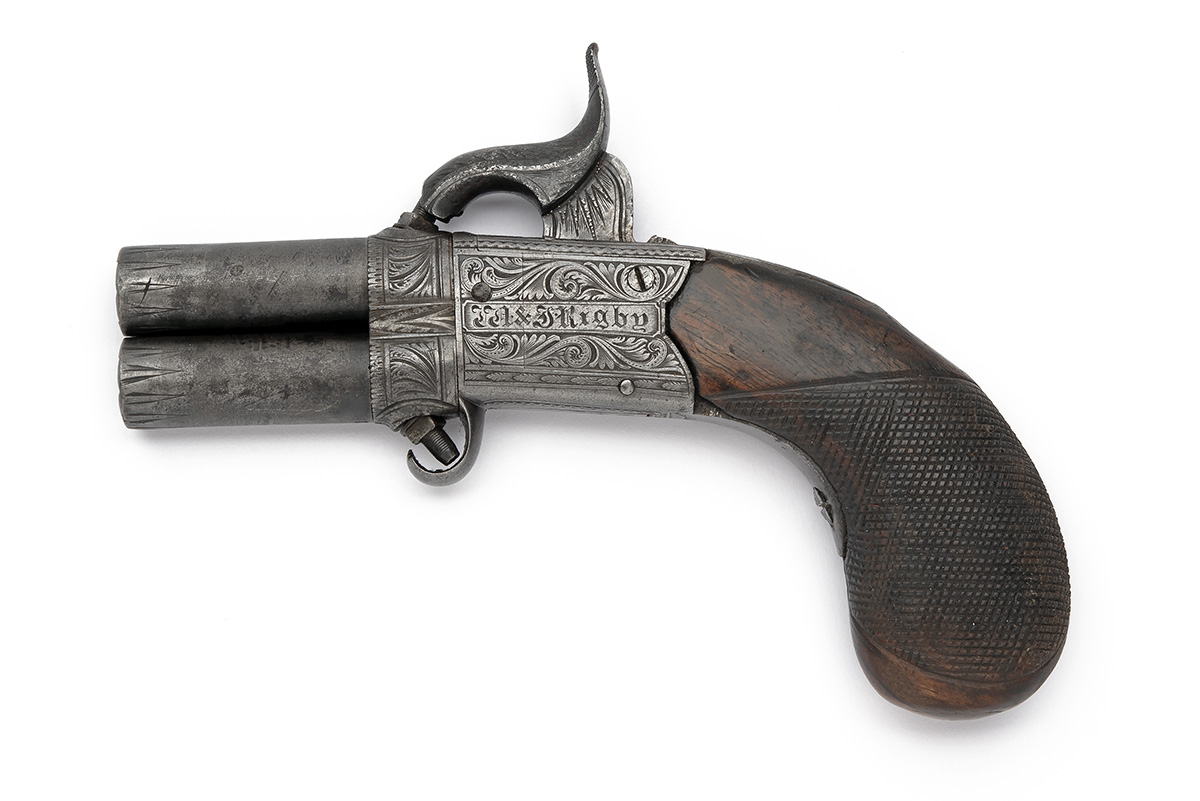 W. & J. RIGBY, DUBLIN AN 80-BORE PERCUSSION TURN-OVER POCKET PISTOL, no visible serial number, circa - Image 2 of 4