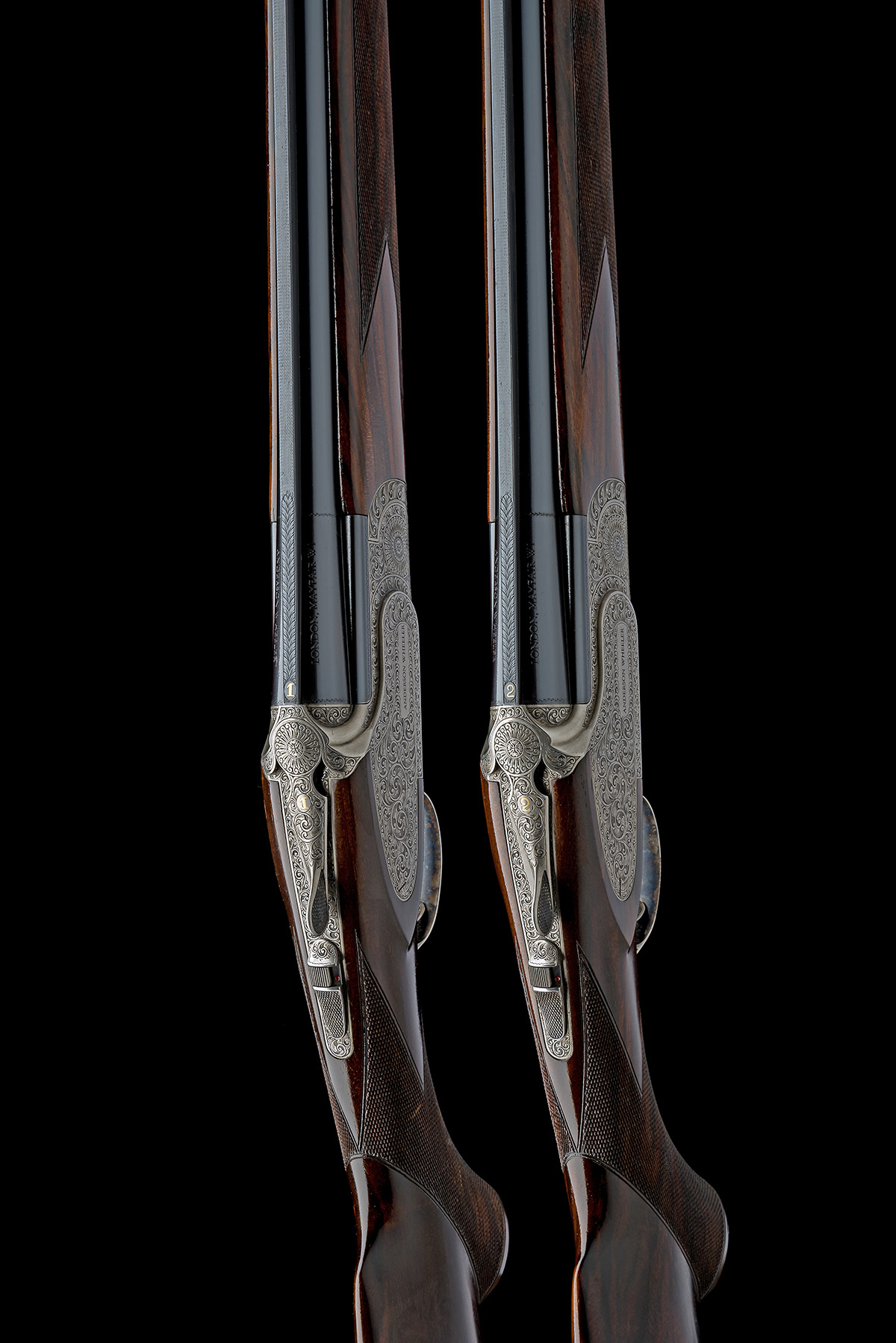 ANDERSON WHEELER A PAIR OF 20-BORE 'LONDON' SIDEPLATED SINGLE-TRIGGER OVER AND UNDER EJECTORS, - Image 4 of 11