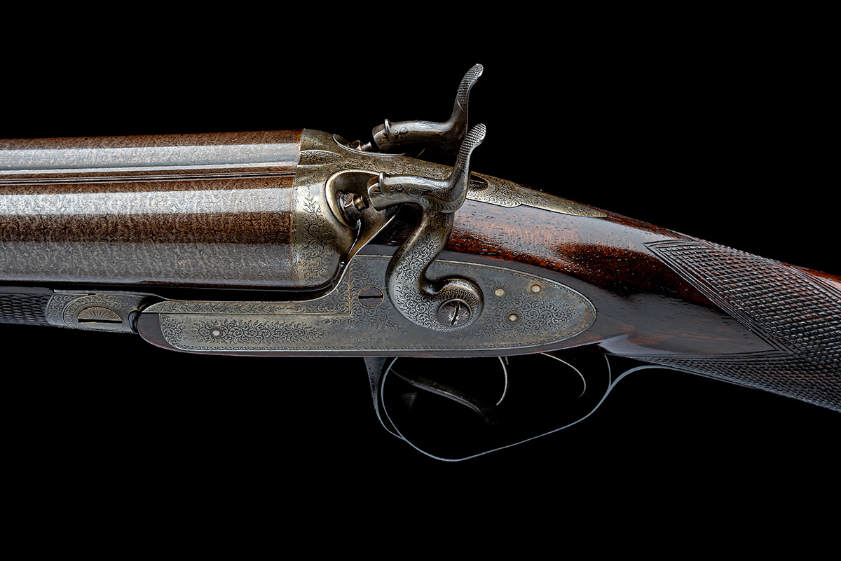 J. PURDEY A 12-BORE 1863 PATENT (SECOND PATTERN) PUSH-FORWARD THUMBHOLE UNDERLEVER BAR-IN-WOOD - Image 4 of 9