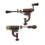 TWO RARE ROLL-TURNOVER RELOADING TOOLS IN 4-BORE AND 8-BORE, mid-late 19th Century, cast iron, the