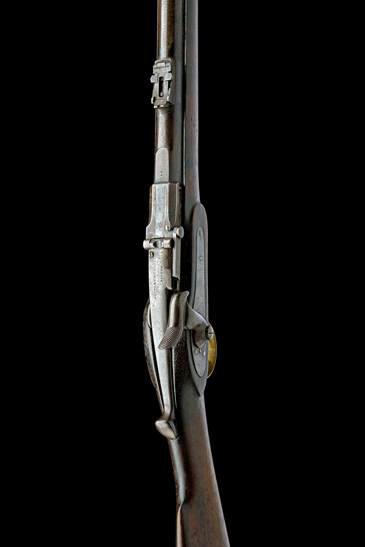 AN EXTREMELY RARE .450 CENTREFIRE 'COMBUSTIBLE CARTRIDGE' MONKEY TAIL CARBINE SIGNED WESTLEY - Image 4 of 10