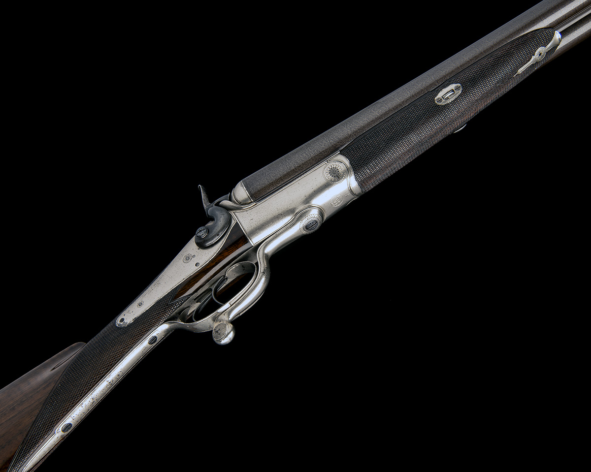 FREDERIC T. BAKER, AN 8-BORE DOUBLE-BARRELLED ROTARY-UNDERLEVER HAMMERGUN, serial no. 4323, circa - Image 3 of 9