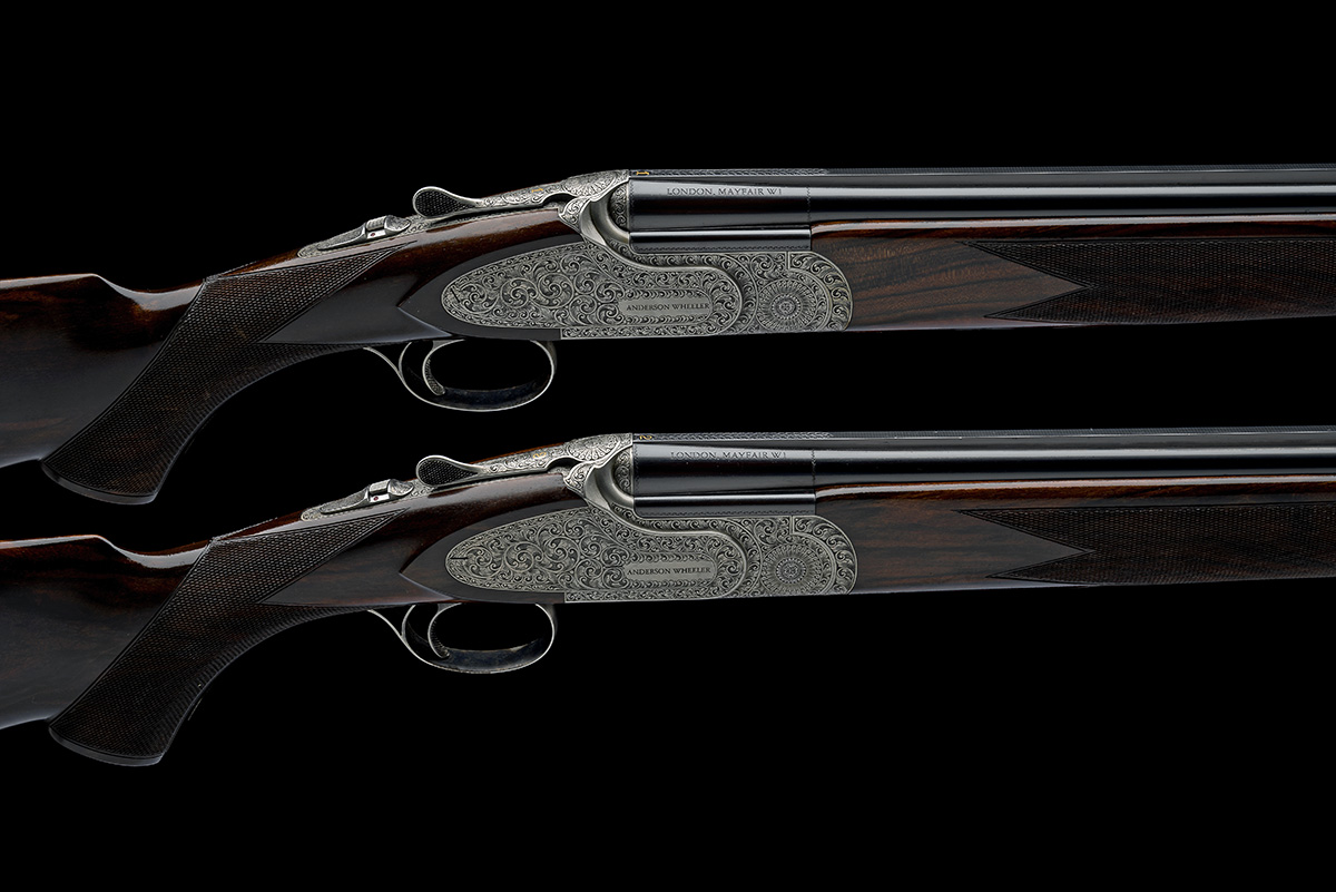 ANDERSON WHEELER A PAIR OF 20-BORE 'LONDON' SIDEPLATED SINGLE-TRIGGER OVER AND UNDER EJECTORS,
