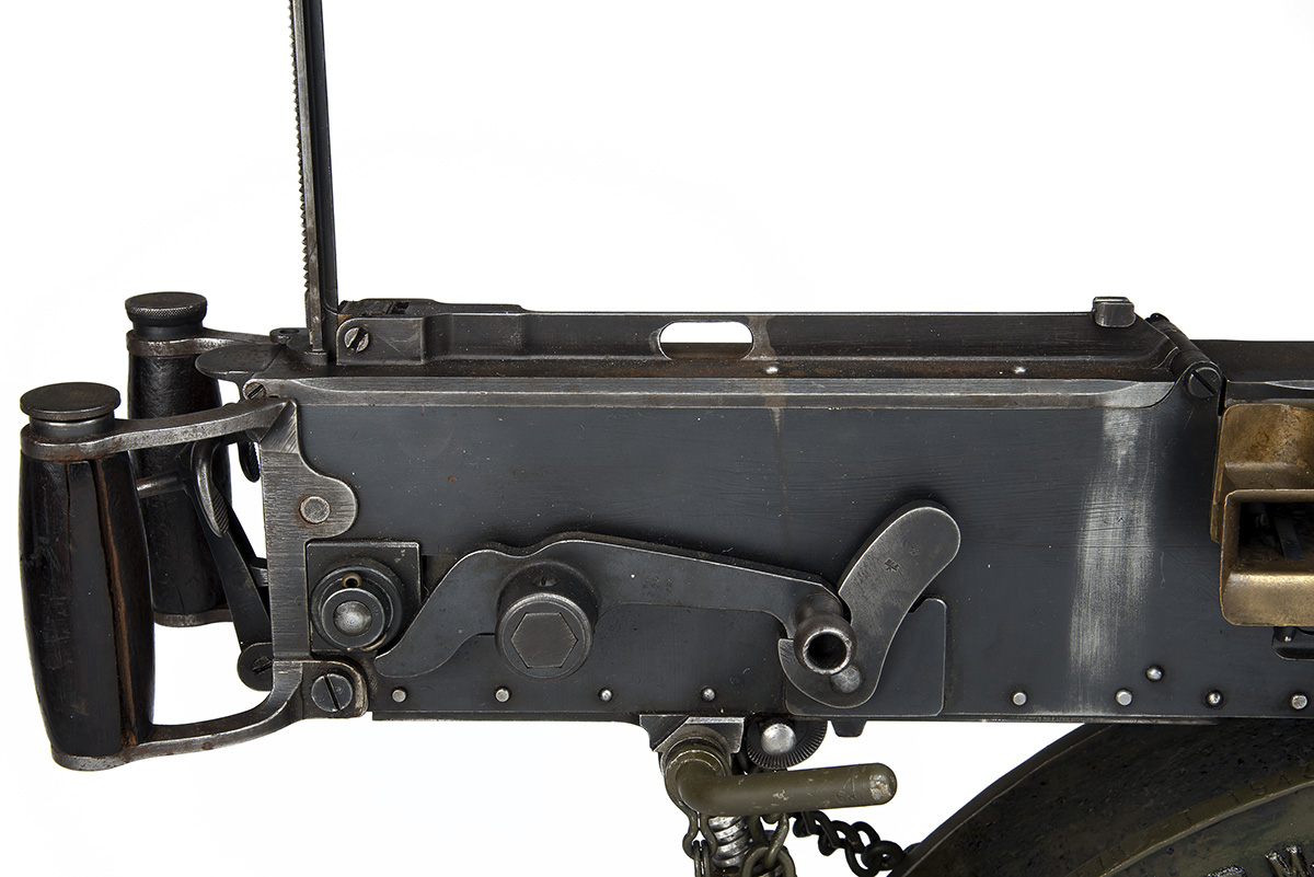 A DEACTIVATED .303 VICKERS MEDIUM MACHINE GUN WITH TRANSIT CHEST AND TRIPOD, serial no. H5131, circa - Image 3 of 9