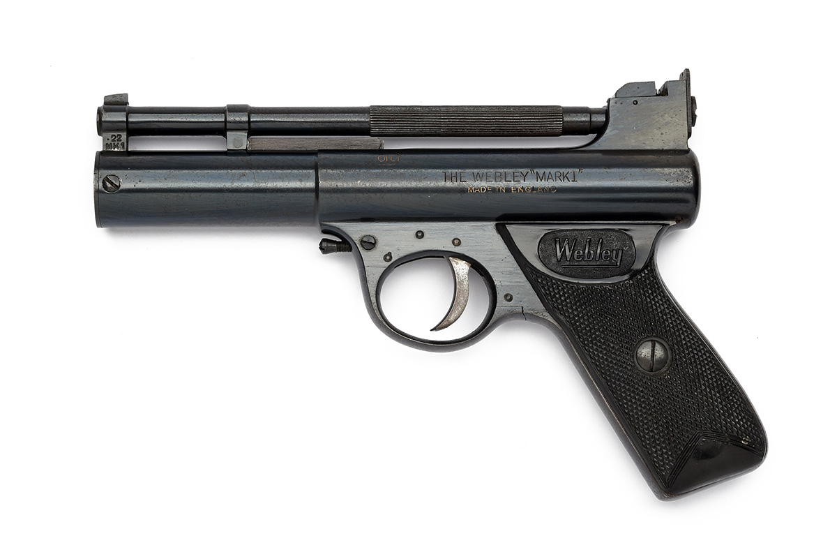 A BOXED .22 POST-WAR WEBLEY MKI SLANT-GRIP AIR-PISTOL, batch no. 030, circa 1950's-60's, with - Image 3 of 7