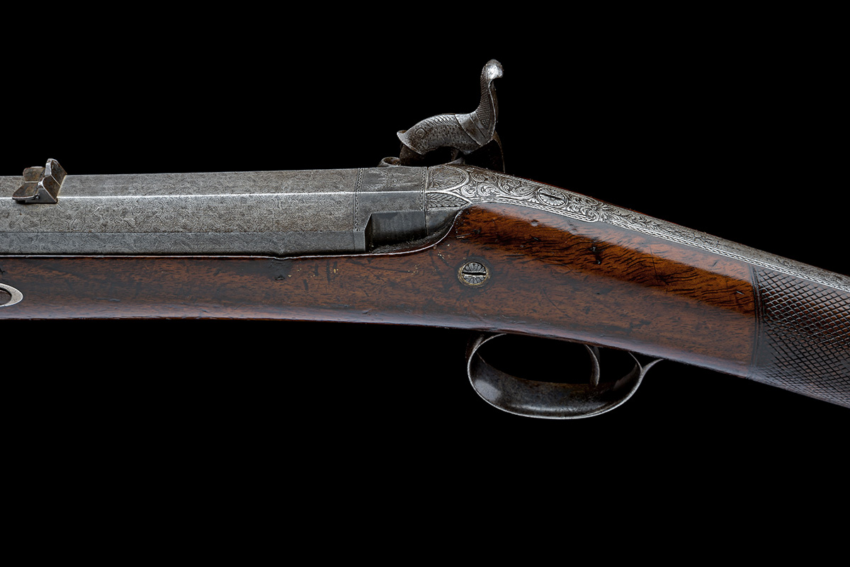 A .600 PERCUSSION SINGLE-SHOT PARK RIFLE SIGNED W. MACLAUGHLAN, EDINBURGH, no visible serial number, - Image 7 of 9