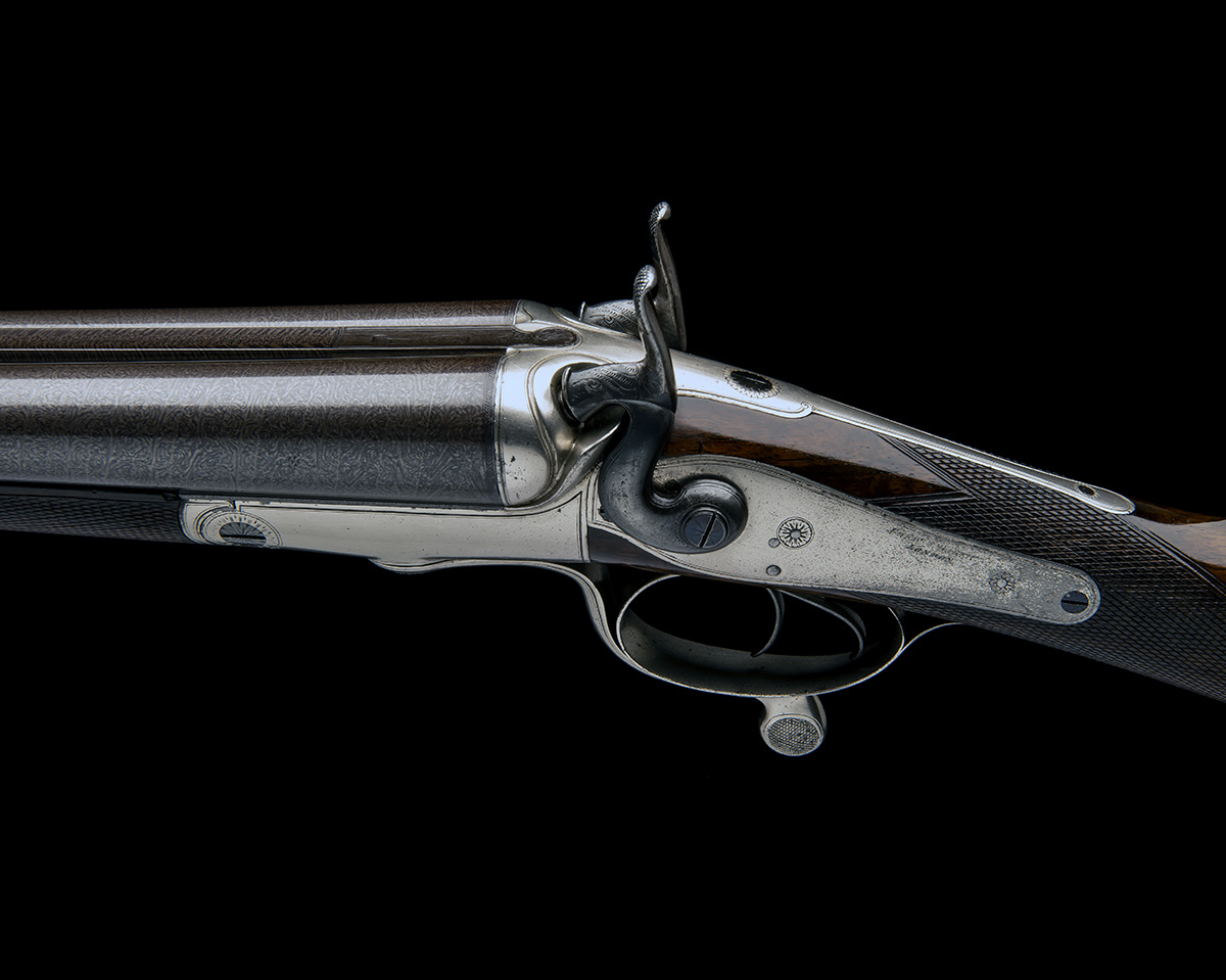 FREDERIC T. BAKER, AN 8-BORE DOUBLE-BARRELLED ROTARY-UNDERLEVER HAMMERGUN, serial no. 4323, circa - Image 7 of 9