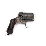 A 7mm PINFIRE POCKET PEPPERBOX REVOLVER, UNSIGNED, no visible serial number, circa 1865, with