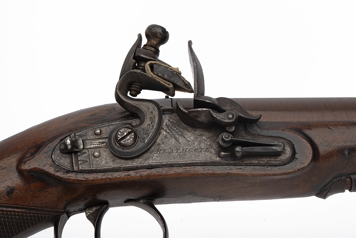 AN 18-BORE FLINTLOCK OVERCOAT PISTOL SIGNED HEATHCOTE, no visible serial number, circa 1810, with - Image 3 of 4