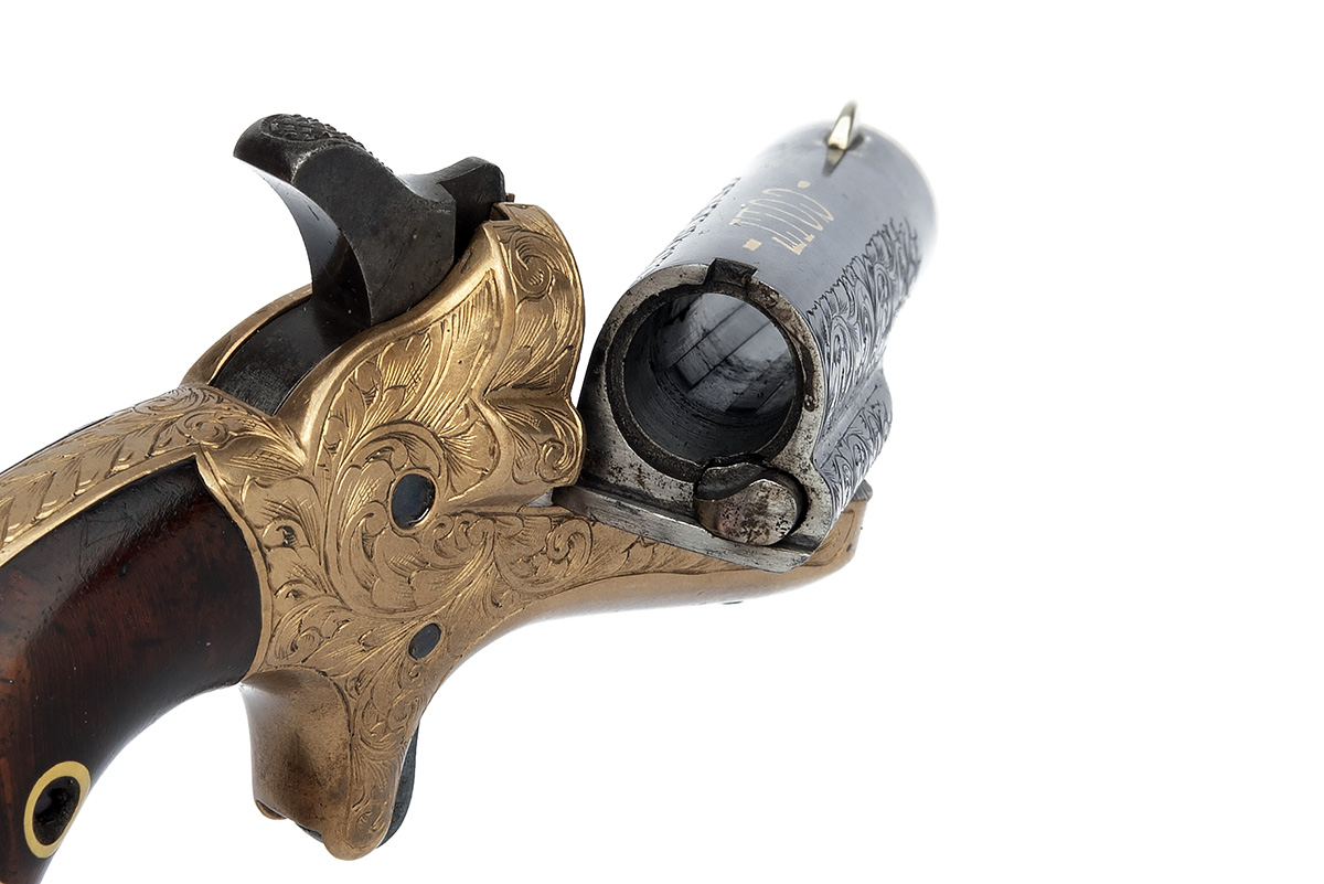 A .41 (RIMFIRE) COLT No3 THUER'S PATENT DERRINGER PISTOL WITH LATER DELUXE ENGRAVING, serial no. - Image 3 of 4