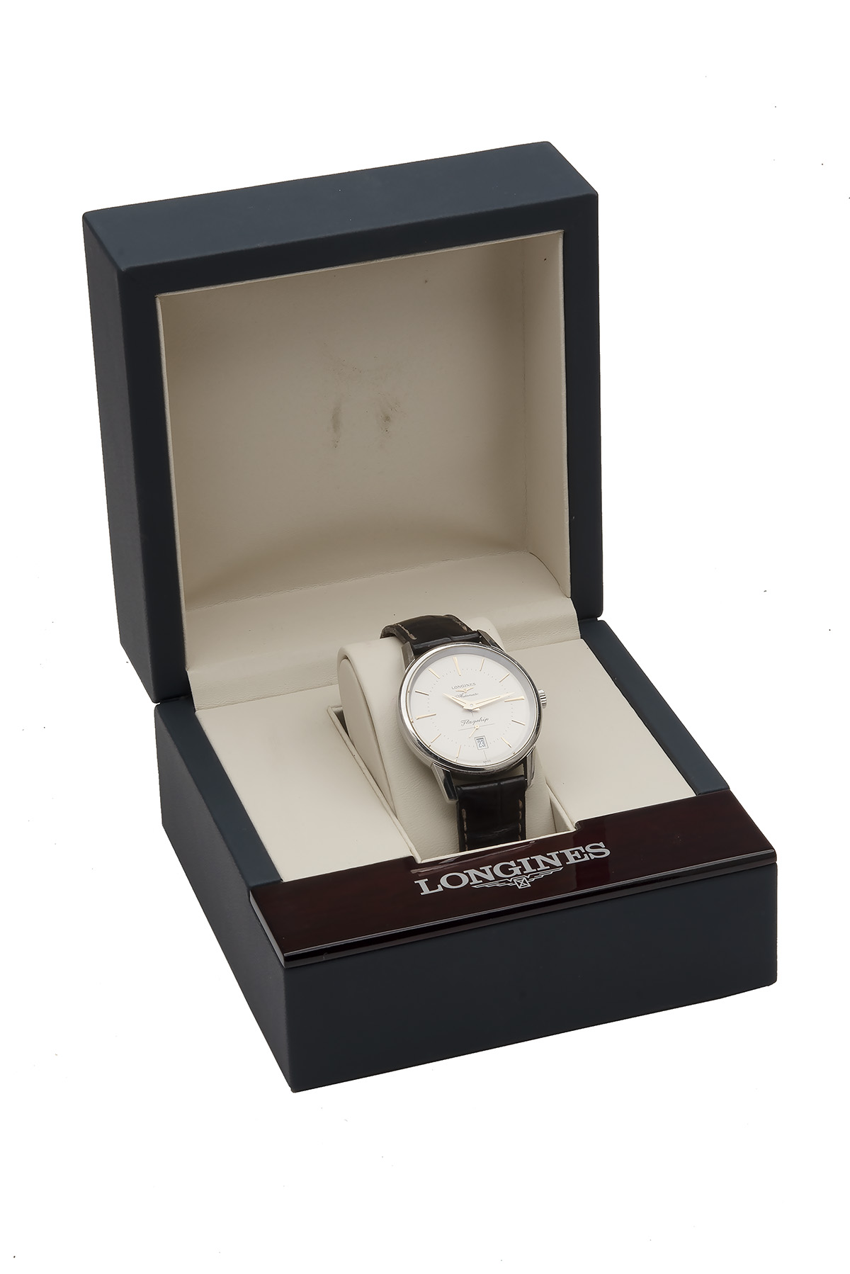 LONGINES A BOXED 'HERITAGE FLAGSHIP' GENTLEMAN'S CALENDAR AUTOMATIC WRISTWATCH, serial no. 48490419, - Image 3 of 5