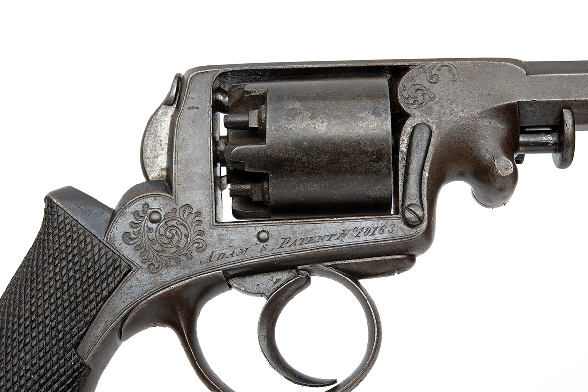 A CASED 54-BORE PERCUSSION FRANCOTTE 1851 ADAMS PATENT REVOLVER, serial no. 10163 circa 1854 and - Bild 6 aus 7