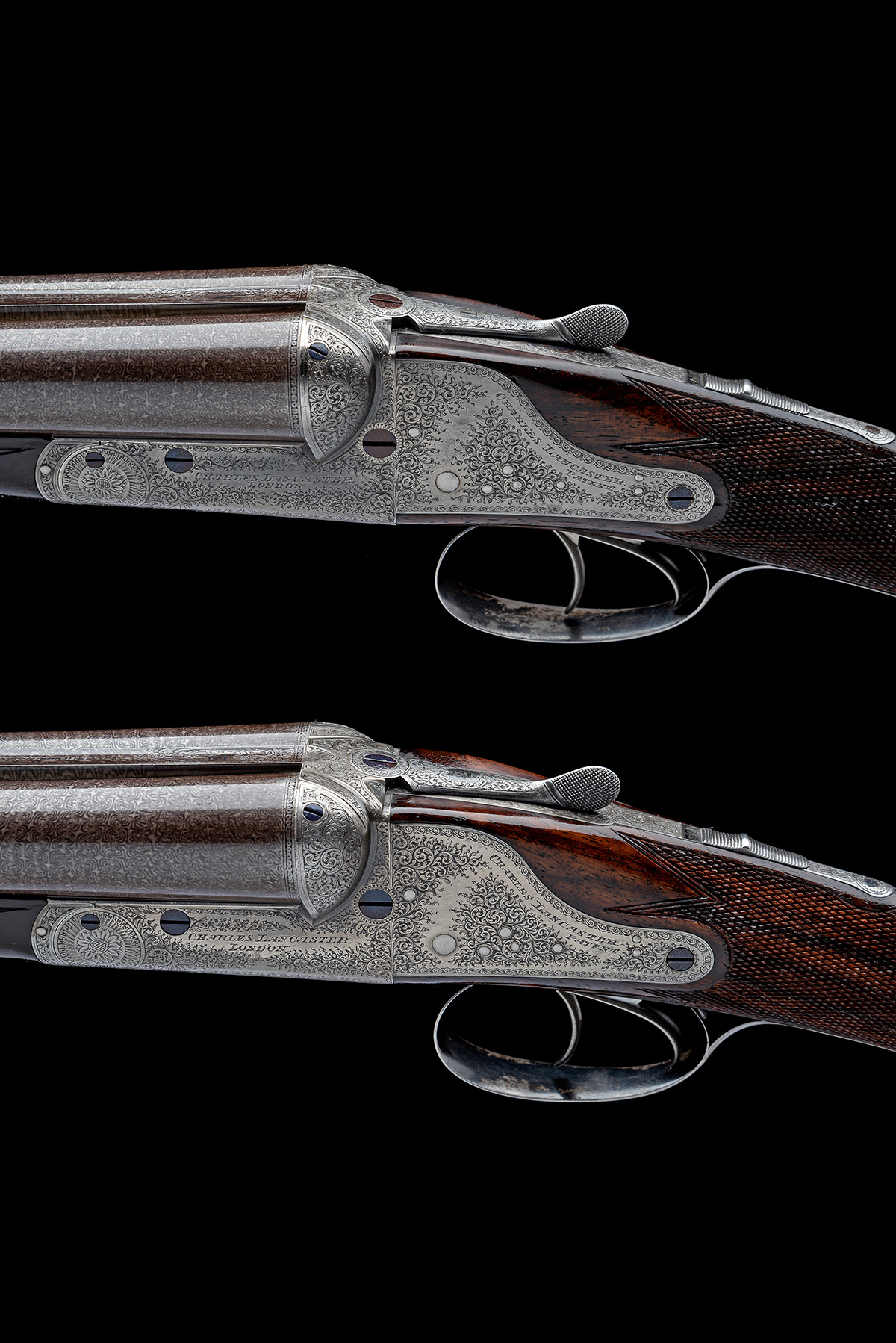 CHARLES LANCASTER A PAIR OF 12-BORE ASSISTED-OPENING BACK-ACTION SIDELOCK EJECTORS, serial no. - Bild 4 aus 4