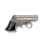 A .32 (RIMFIRE) REMINGTON ELLIOT PATENT NICKEL-PLATED FOUR-BARRELLED DERRINGER PISTOL, serial no.