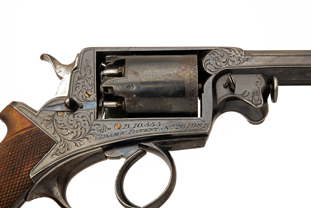 A GOOD CASED AND ENGRAVED 54-BORE PERCUSSION BEAUMONT ADAMS PATENT REVOLVER, serial no. 26198R, - Image 4 of 16