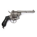 A 9mm PINFIRE J. CHAINEUX PATENT TWELVE-SHOT TRIPLE-ACTION REVOLVER, serial no. 2, circa 1870,