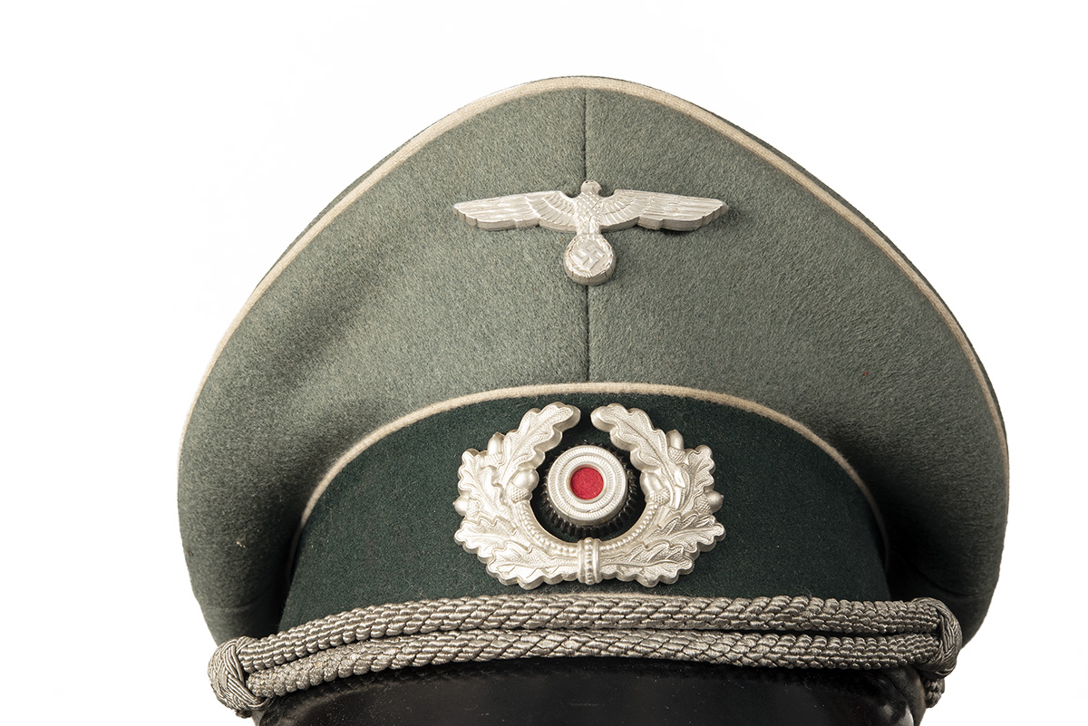 A WORLD WAR TWO GERMAN INFANTRY OFFICER'S PEAKED CAP AND DRESS 'WAFFENROCK' TUNIC, of pre-war - Image 8 of 9