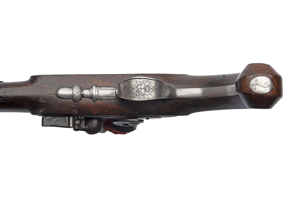 A FINE CASED PAIR OF 20-BORE FLINTLOCK DUELLING PISTOLS SIGNED WALLACE, DUBLIN, no visible serial - Image 8 of 10