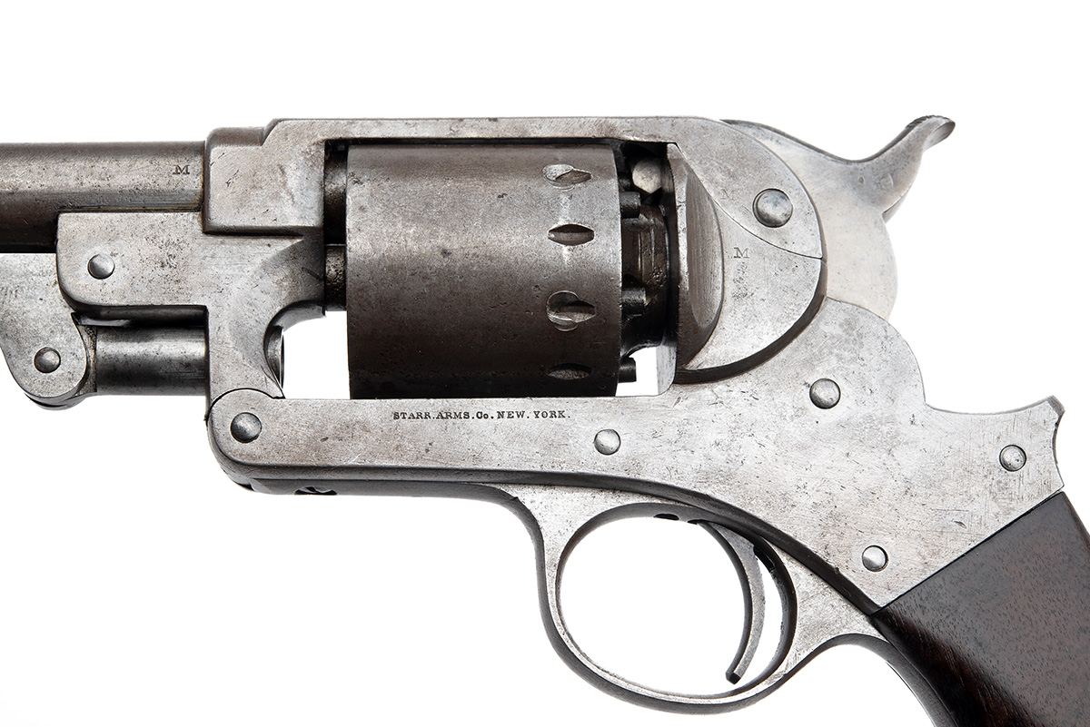 A .44 PERCUSSION 1863 ARMY SIX-SHOT SINGLE-ACTION SERVICE REVOLVER SIGNED STARR ARMS, serial no. - Image 5 of 9