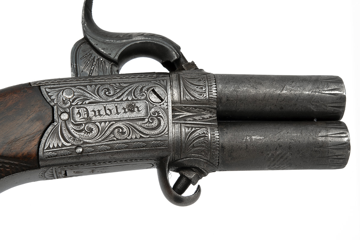 W. & J. RIGBY, DUBLIN AN 80-BORE PERCUSSION TURN-OVER POCKET PISTOL, no visible serial number, circa - Image 3 of 4