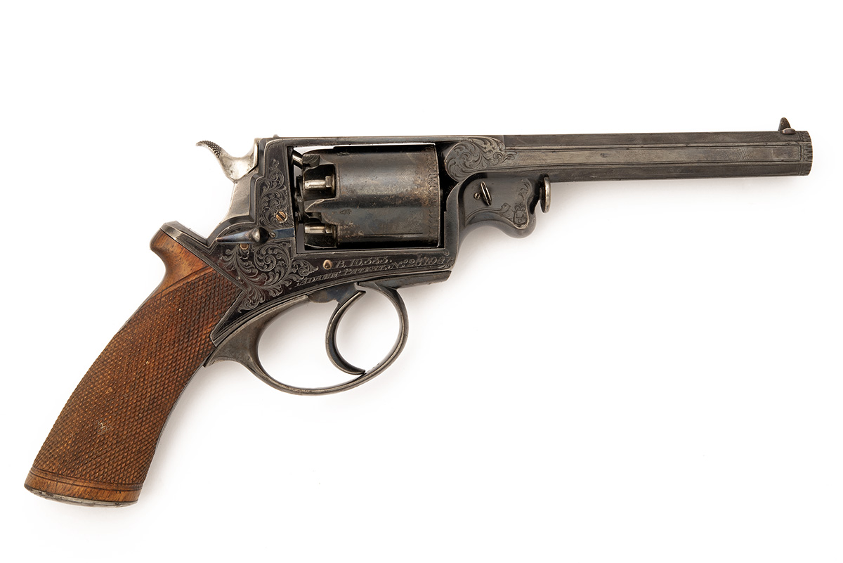 A GOOD CASED AND ENGRAVED 54-BORE PERCUSSION BEAUMONT ADAMS PATENT REVOLVER, serial no. 26198R, - Image 2 of 16