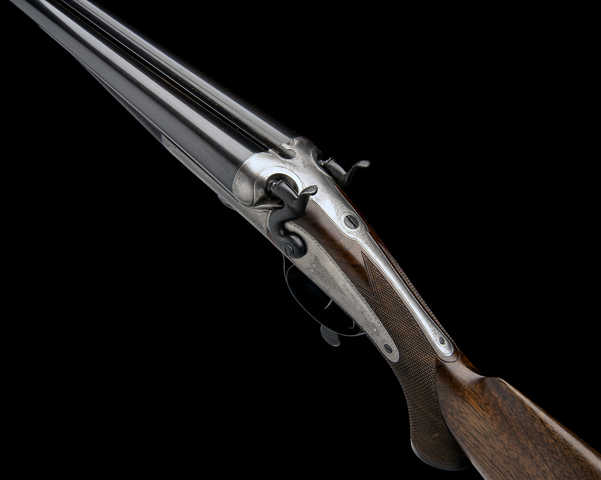AN 8-BORE DOUBLE-BARRELLED ROTARY-UNDERLEVER HAMMERGUN SIGNED E.M. REILLY & CO., serial no. 33457, - Image 5 of 9