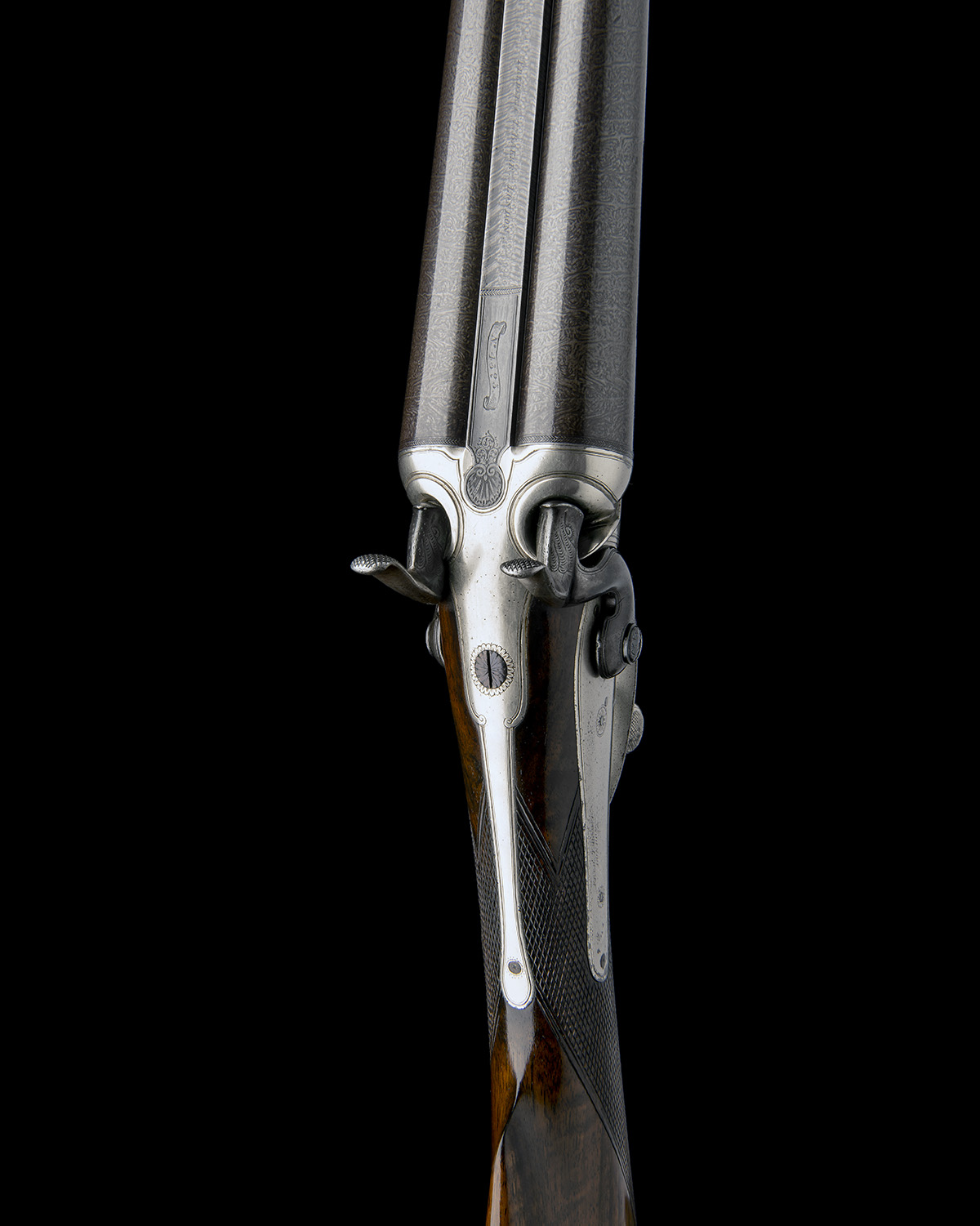 FREDERIC T. BAKER, AN 8-BORE DOUBLE-BARRELLED ROTARY-UNDERLEVER HAMMERGUN, serial no. 4323, circa - Image 4 of 9