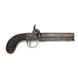 A 40-BORE PERCUSSION SIDE-HAMMER BELT PISTOL SIGNED W. BOND, LONDON, no visible serial number, circa