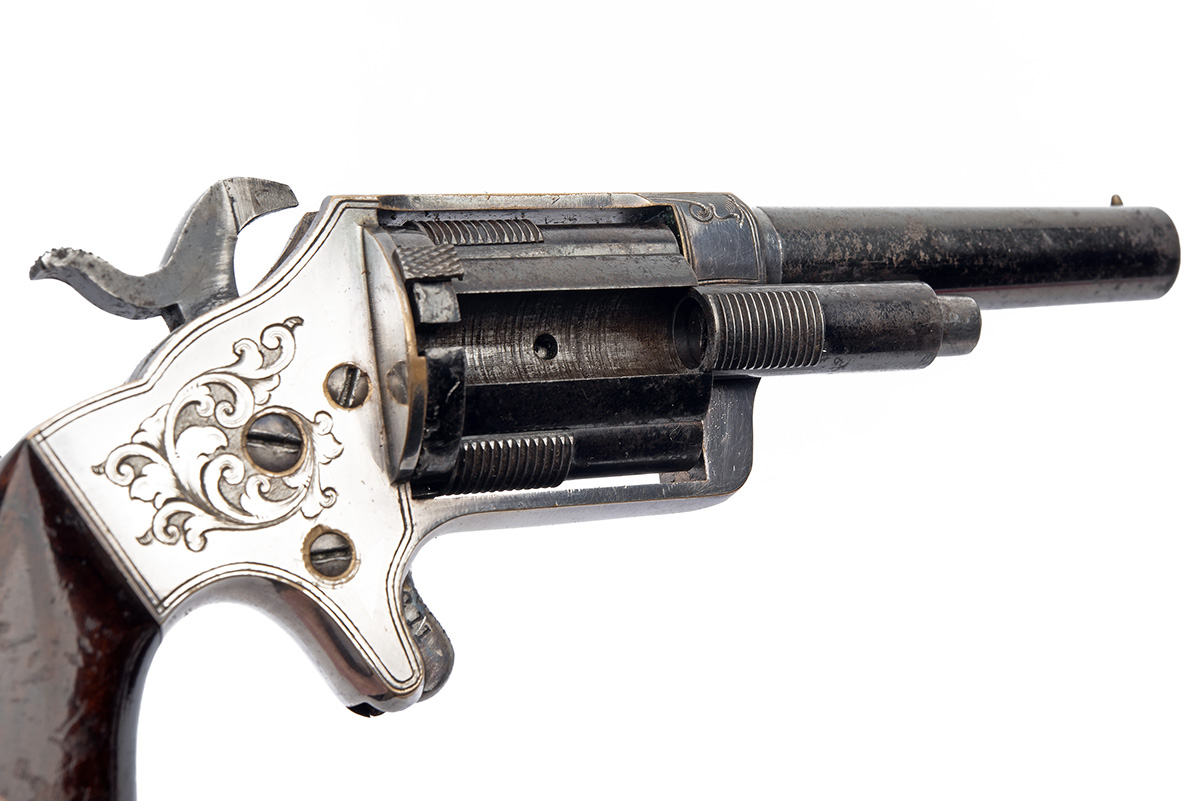 A GOOD .32 (RIMFIRE) SLOCUM PATENT FRONT-LOADING POCKET REVOLVER SIGNED BROOKLYN ARMS COMPANY, - Bild 3 aus 7