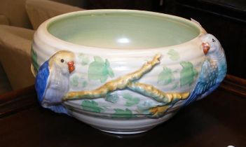A Clarice Cliff bowl - 22cm diameter with 'parrot'
