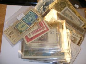 A selection of old collectable bank notes from aro