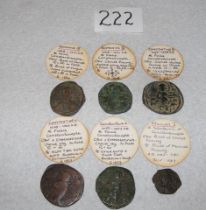 Six early Roman coins, Constantine and other
