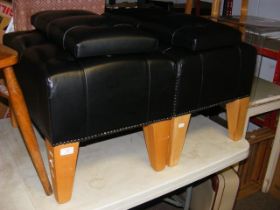 Two button seat stools with matching wall mounted