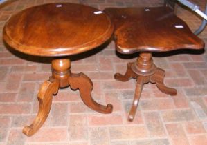 Two mahogany occasional tables - one with circular