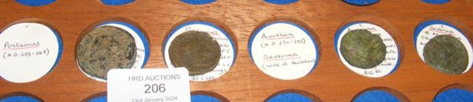 Four assorted early Roman coins - Aurelian, Severi