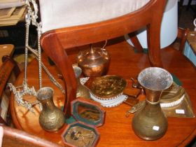 A brass pendulum sun dial, together with assorted