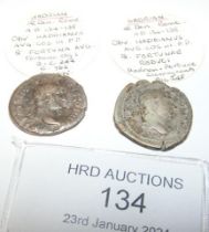 Two Roman silver coins, Hadrian (AD117-138) - 2.8