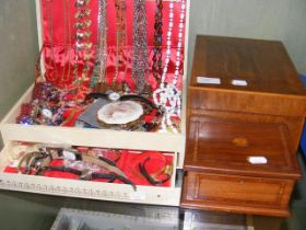 Three boxes containing various jewellery