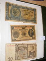 A selection of collectable bank notes from around