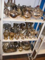 Assorted silver plate - on three shelves